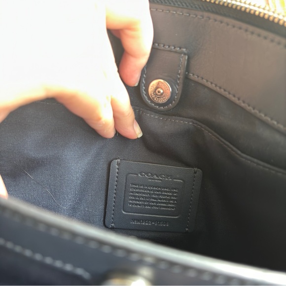 Coach Navy Floral Shoulder Bag - Picture 6 of 7